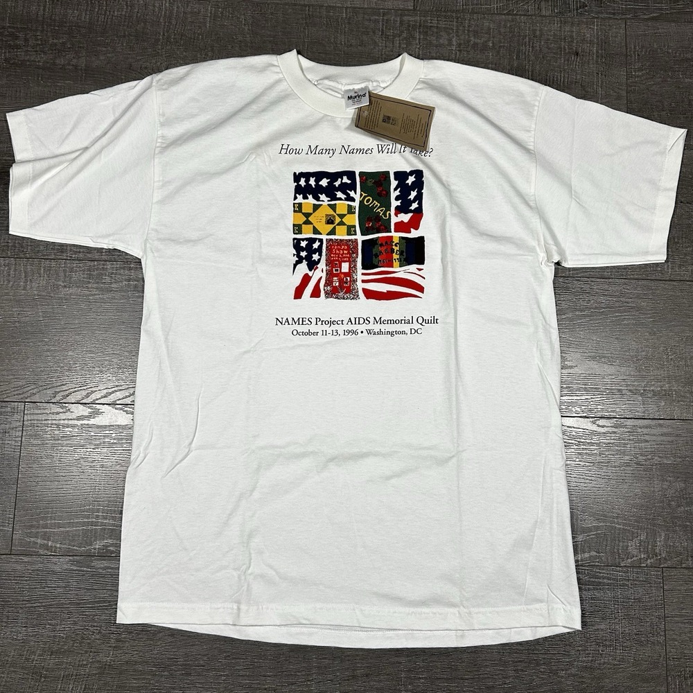 VTG 1996‎ NAMES Project AIDS Memorial Quilt T-Shirt XL USA NOS Murina